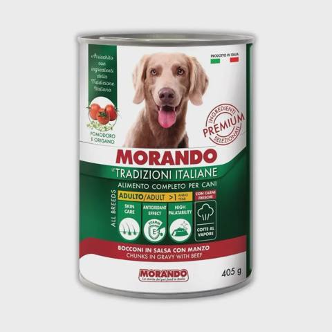 Morando Tradizioni, itlər üçün yaş yem, mal əti ilə, 405 q — Pet supplies