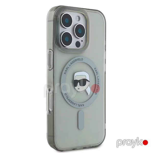 Karl Lagerfeld MagSafe IML Hard Case With Karl Head For iPhone 16 Pro (KLOHMP16LHLSKIK) Black — Mallar, Bakı (2)
