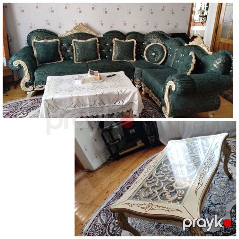 Künc divan və jurnal masası – birlikdə satılır. - Üslub: Klassik — Bakı
