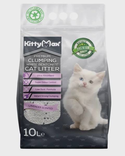 KittyMax Lavender, lavanda ətirli bentonit pişik qumu, 10 l — Мышыктар