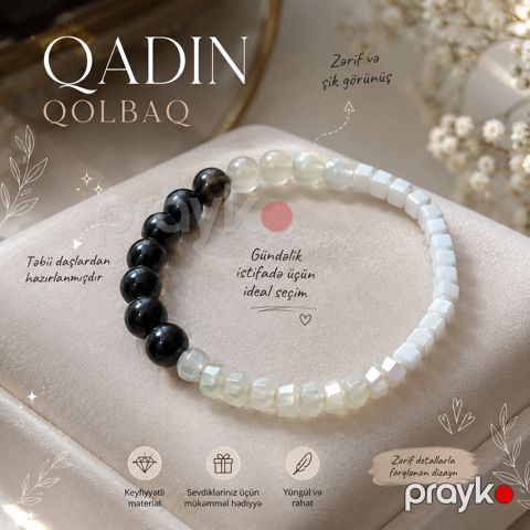 Qolbaq 8766, ağ/qara, əqiq, 130 mm — Bakı