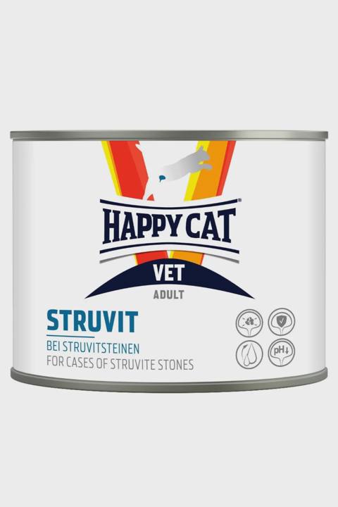 Happy Cat Vet Struvit Adult, sidik daşı xəstəliyi olan pişiklər üçün yaş yem, struvit daşlarının əmələ gəlməsinin qarşısını alır, 200 q — Kediler