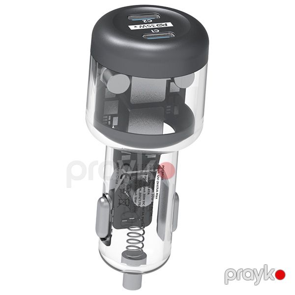 Powerology Crystalline Series Car Charger PD 35W Grey — Mallar, Bakı (2)