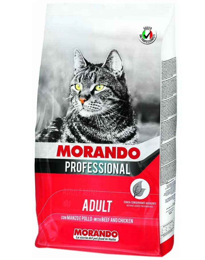 Morando, yetkin pişiklər üçün quru yem, mal əti və toyuqla (çəki ilə) — Zoo.az — Cats