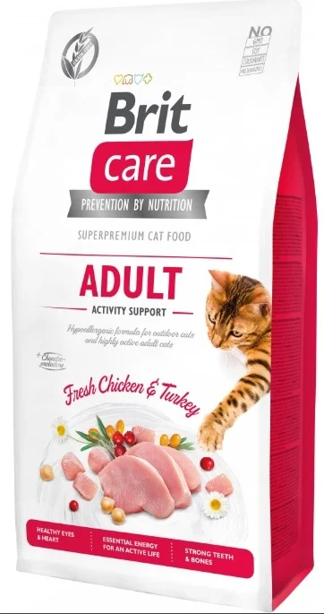 Brit Care Cat Grain Free Adult Activity Support, aktiv yetkin pişiklər üçün quru yem (çəki ilə) — Bakı