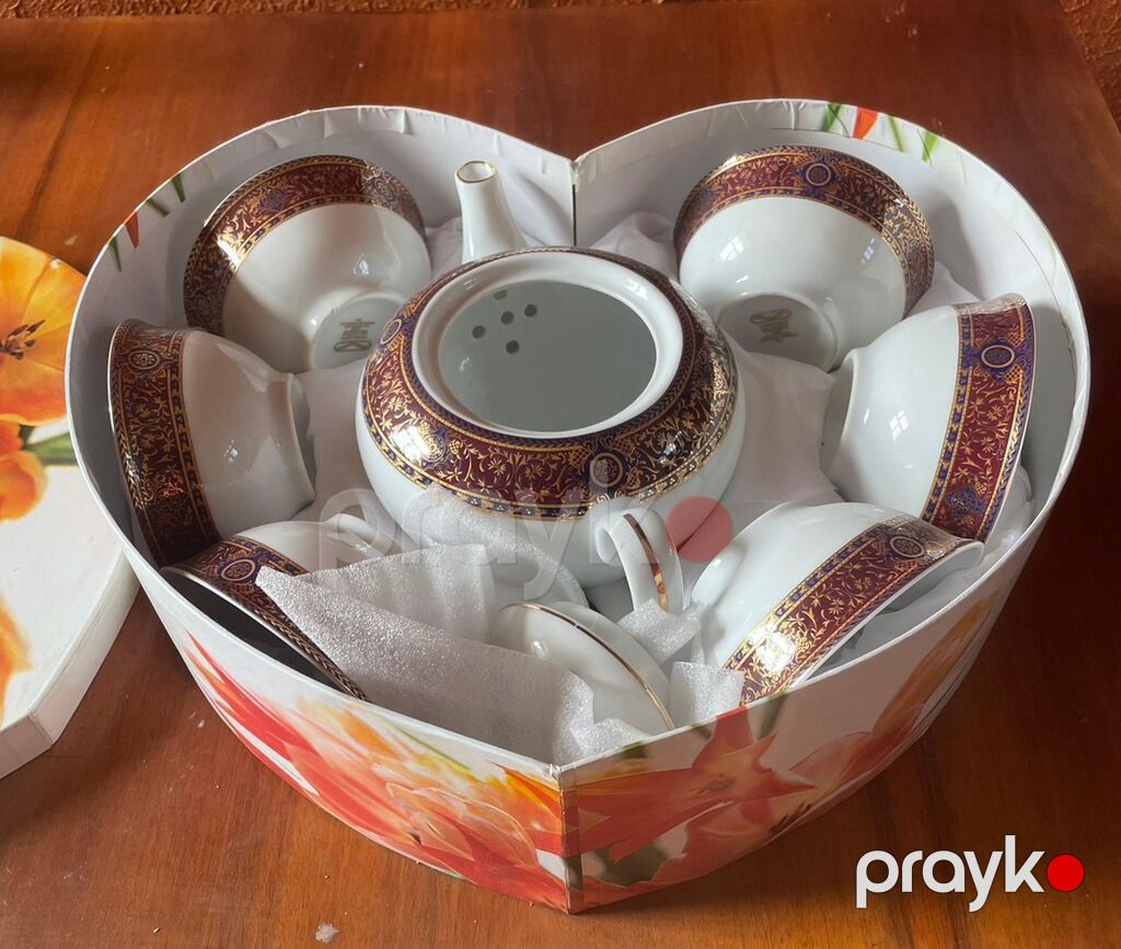 Çay dəsti, rəng - Ağ, Farfor, 6 nəfərlik, Yaponiya — Süfrə qabı, Bakı (4)