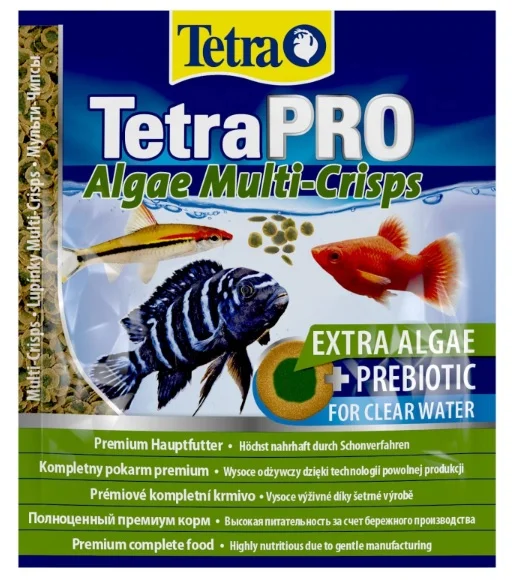 Tetra Pro Yosun Multi-Crisps, 12 qramlıq çips şəklində akvarium balıqları üçün tam premium yemdir — Bakı