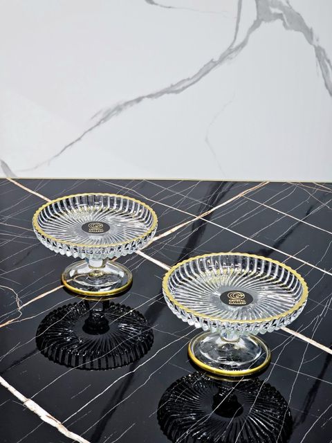 Limon qabı nh_190sdv, şüşə, şəffaf/qızılı, 13 sm — Bakı