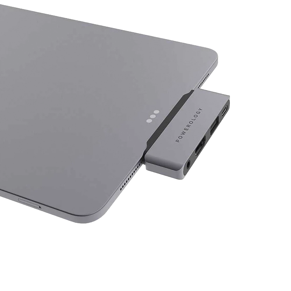 Powerology 4 in 1 Usb-c Hub with HDMI, USB, and AUX Port P41PACHGY Grey — Mallar, Bakı (4)