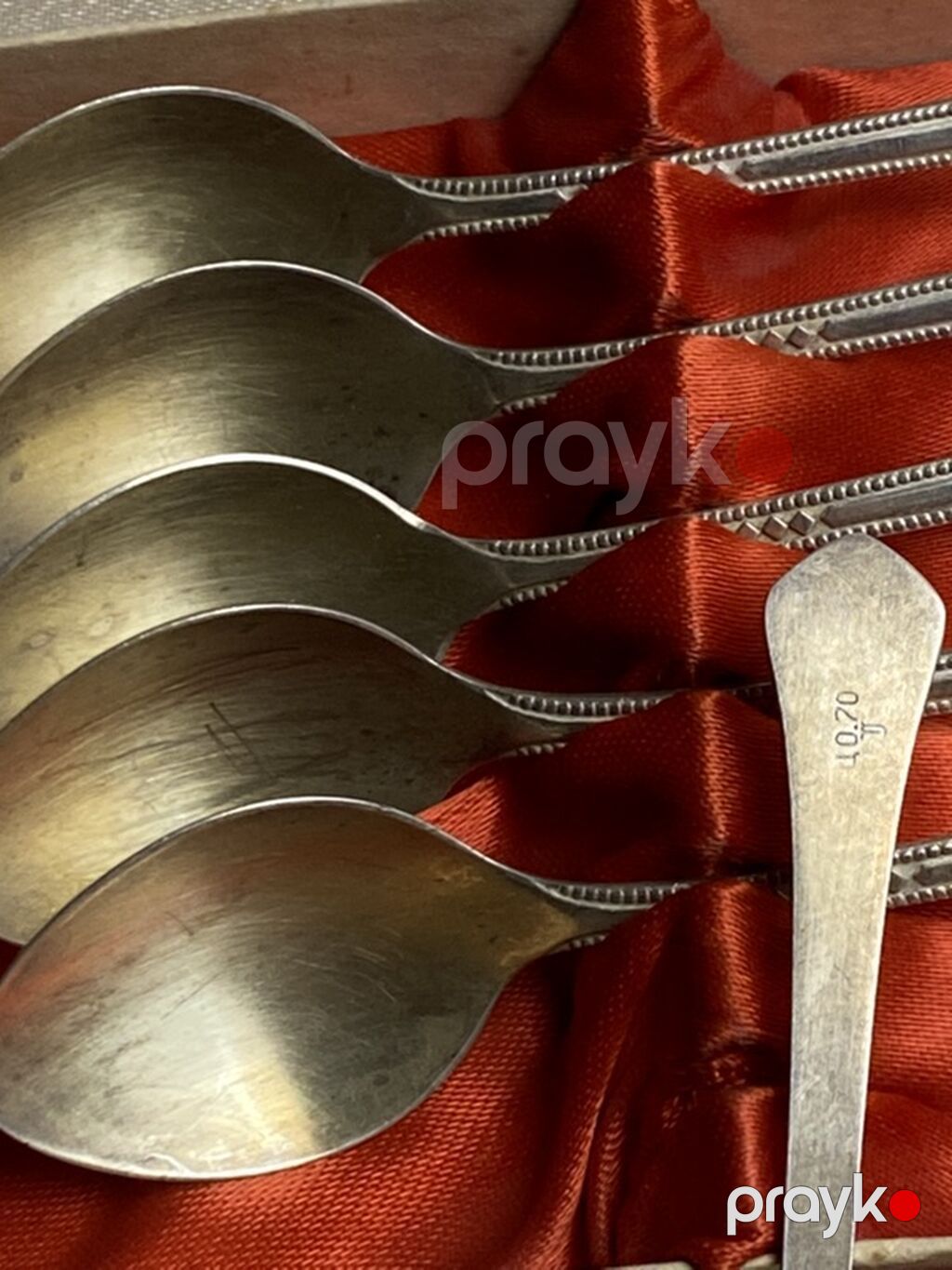 6 ədəd qaşıq dəsti – qutuda - Material: metal (sapın arxa hissəsində — Qaşıq, çəngəl, bıçaq, Gəncə (3)