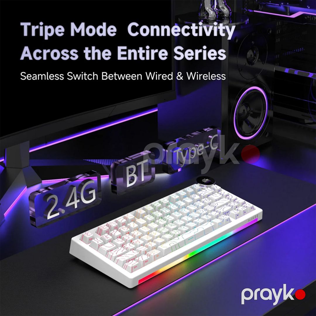 Ajazz AK820 V2 Pro - White Contour — Periferik cihazlar, Bakı (5)