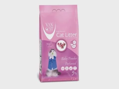 Van Cat körpə pudrası ətirli topalaşan pişik qumu, 5 kq — Kediler