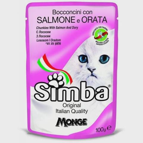 Simba wet cat food, pişiklər üçün yaş yem, qızılbalıq ilə, 100 q — Баку