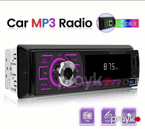 Avtomobil MP3 Radio – 7 rəngli işıqlandırma Xüsusiyyətlər: - FM radio — Sumqayıt