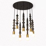 Çilçıraq DL331-6 boz+qızılı D300 E27 — Omid.az — Lighting