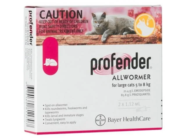 5-8 kq çəkidə olan pişiklər üçün dəyirmi və lent qurdlarına qarşı Profender damcıları 1 pipet 1.12 ml — Bakı