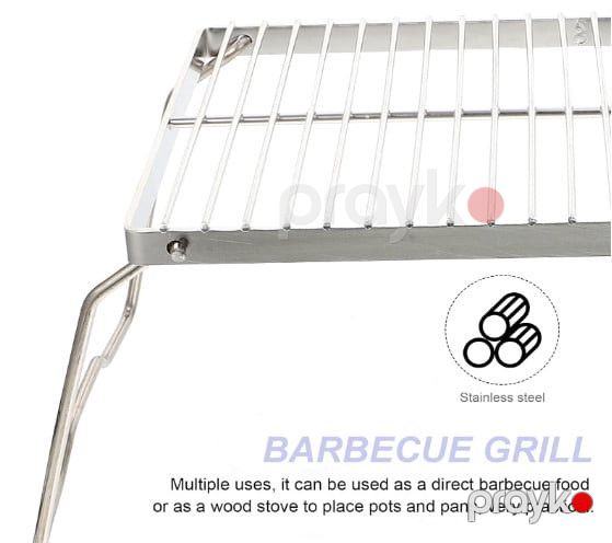 Qatlanan barbekü qril barmaqlıq, paslanmayan polad, açıq məkanda piknik və tonqal ocaqları üçün prl_99178 — Mallar, Bakı (2)
