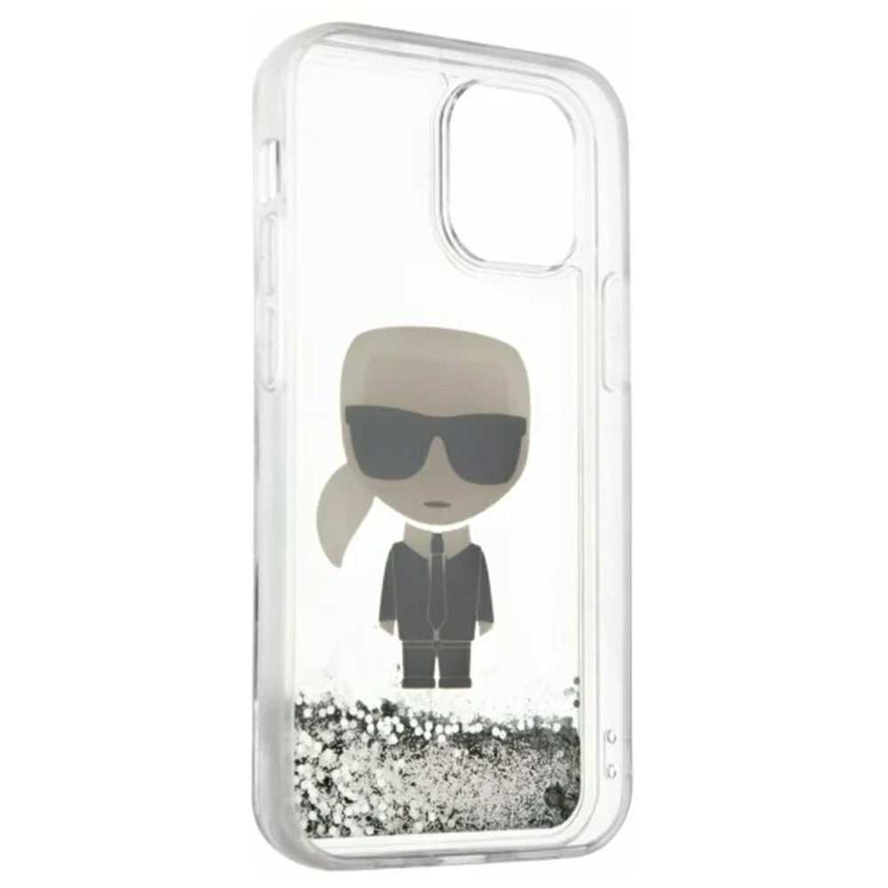 Case Karl Lagerfeld Liquid Glitter Ikonik Karl (KLHCP12MGLIKSL) for iPhone 12/12 Pro (Silver) Silver — Mallar, Bakı (2)