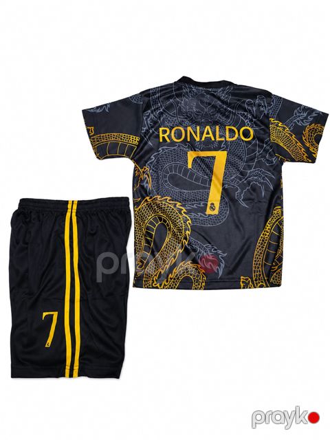 İdman kostyumu uniseks 7 Ronaldo, qara, poliester, 13 yaş — Bakı
