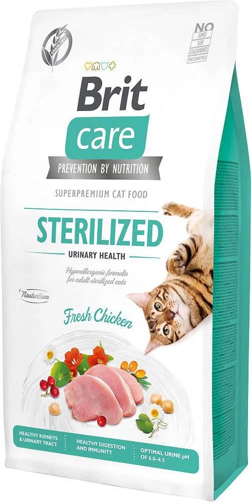 Brit Care Cat GF Sterilizasiya olunmuş Urinary Health sterilizasiya olunmuş pişiklərdə sidik sağlamlığı üçün quru yem, 400 q — Bakı