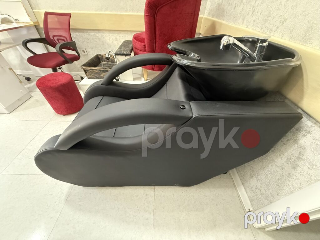 Salon üçün saç yuma qurğusu – rahat oturacaqlı lavabo komplekti — Kreslo, Xırdalan (2)