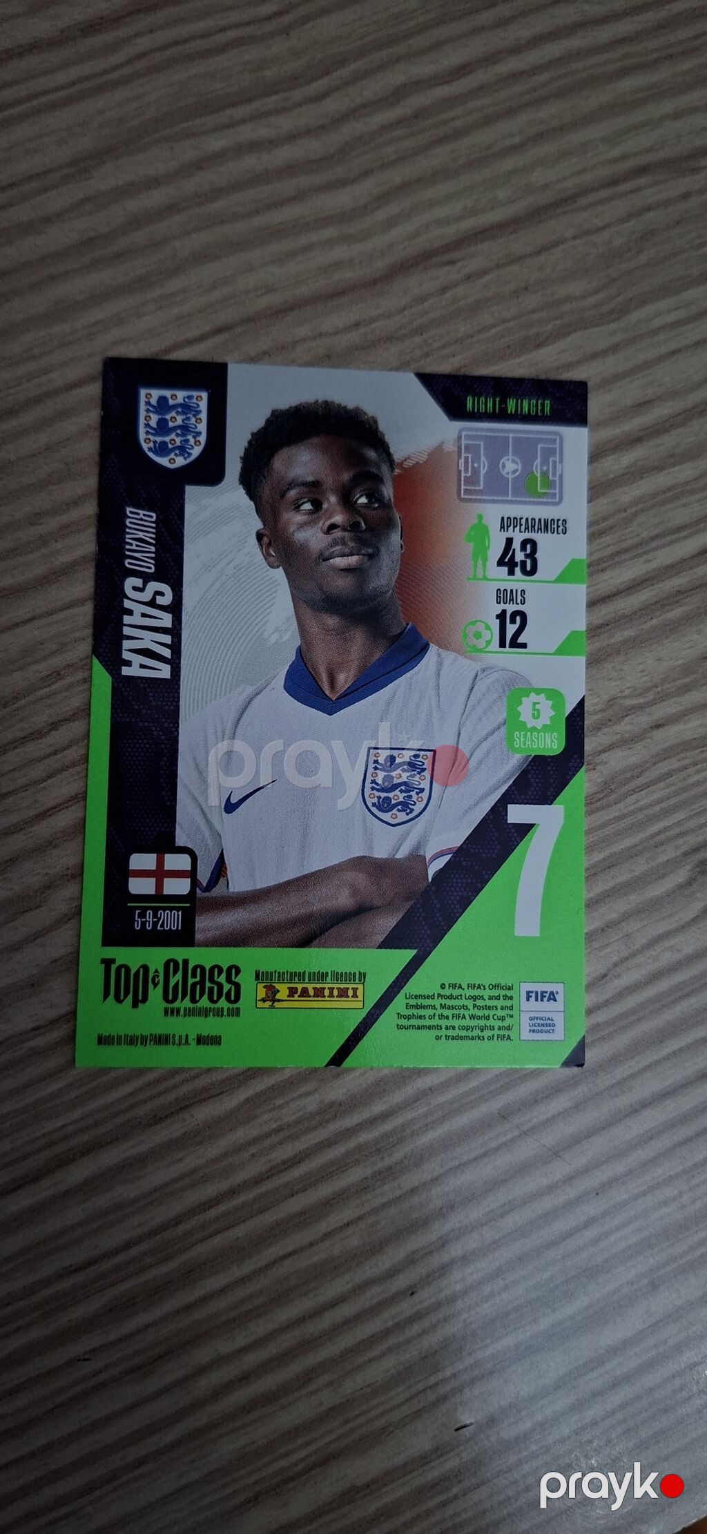 Məhsul: Panini “Top Class” kolleksiya kartı – Bukayo Saka — Digər, Bakı (2)