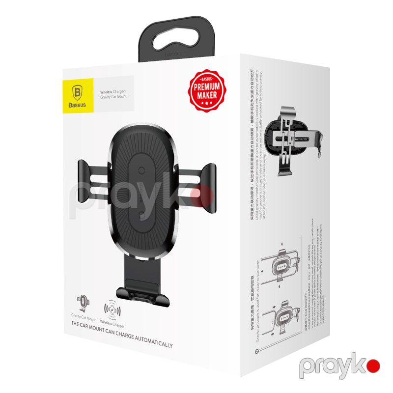 Baseus Car Holder Mount & Wireless Charger Wxyl-boa Black — Mallar, Bakı (2)