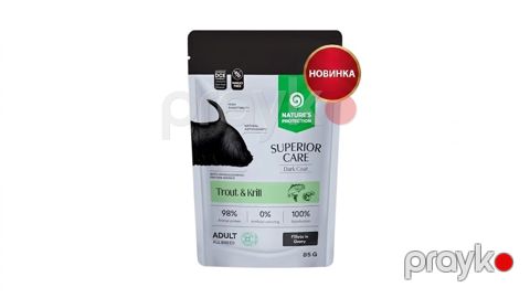 İtlər üçün nəm yem Natures Protection Dark Coat Grain Free, 85 q — Bakı