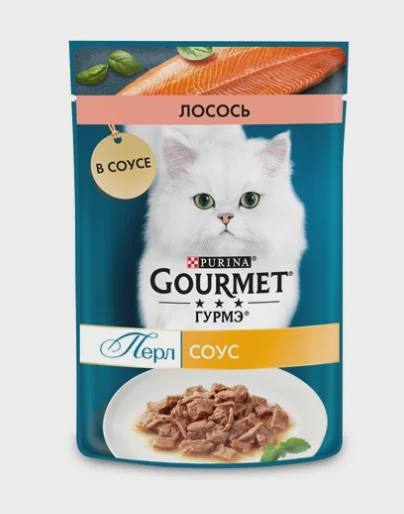 Gourmet Perle, sousda qızılbalıq ilə zərif file, 75 q — კატები