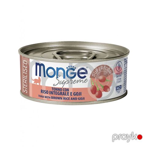 Pişiklər üçün konserv Monge Supreme Tuna With Brown Rice & Goji Sterilised 80 q — Bakı