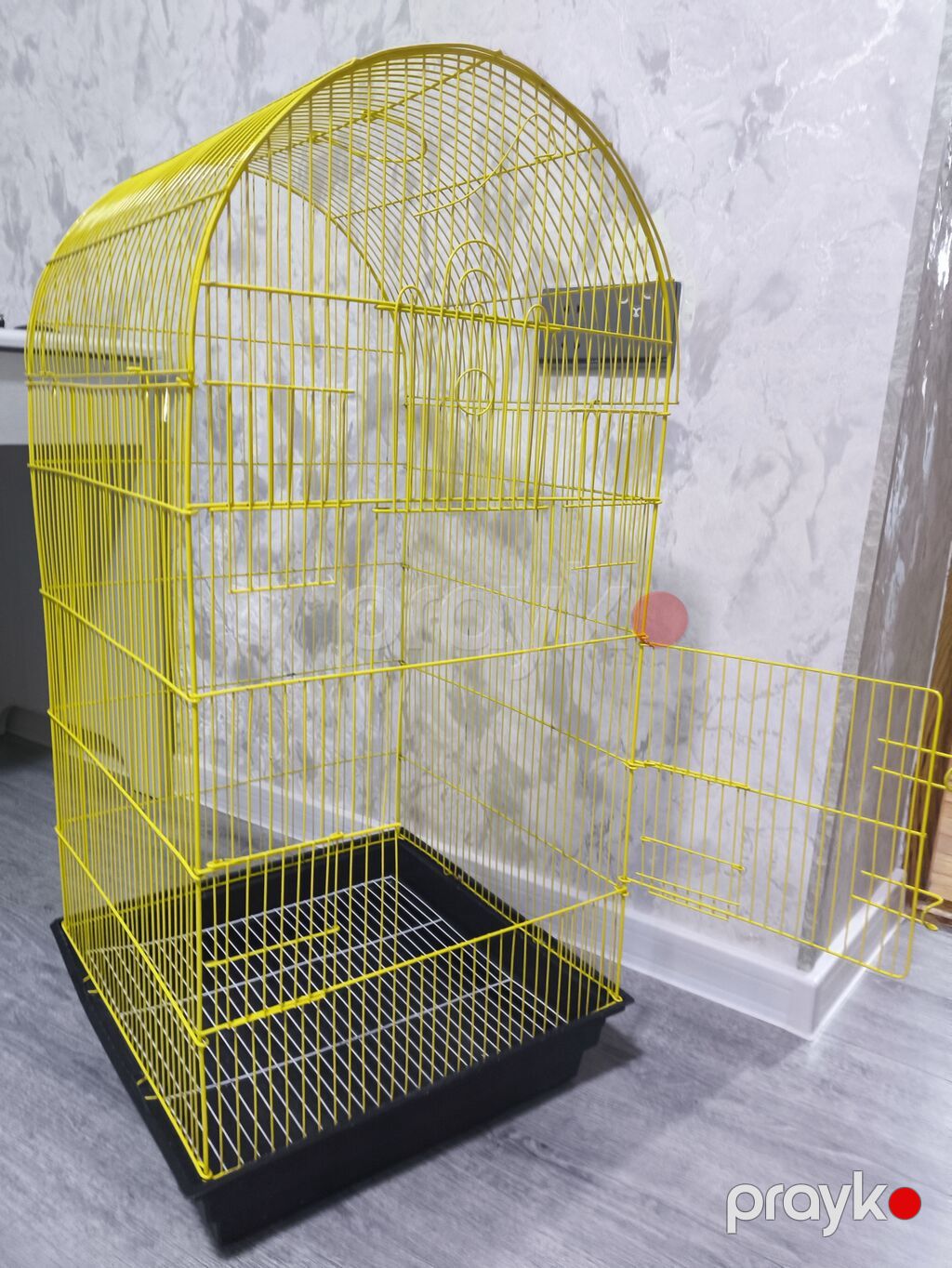 Böyük ölçülü quş qəfəsi - Material: möhkəm metal barlar, açıq sarı — Qəfəslər, Bakı (4)