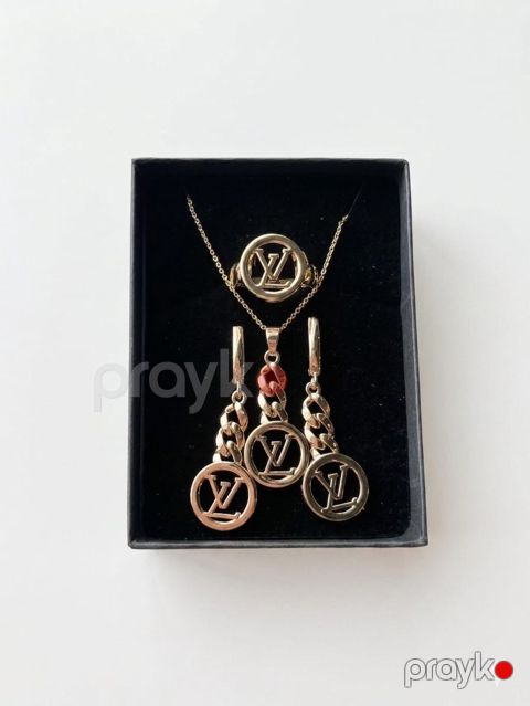 Bijuteriya dəsti boyunbağı, sırğa və üzük 002