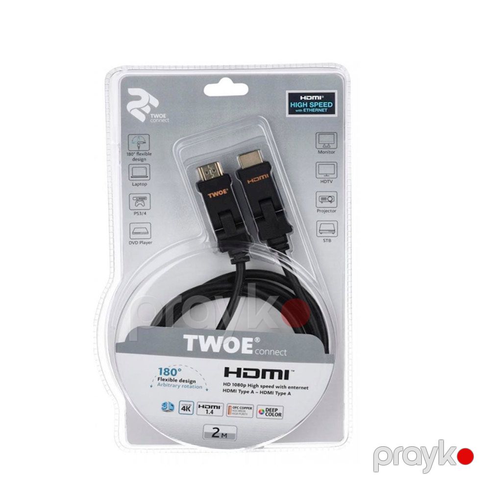 Kabel 2Е HDMI 1.4 (AM/AM)/Slim 180 degree/High Speed/Alumium/2m/black — Mallar, Bakı (2)