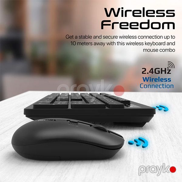 Promate Wireless Keyboard and Mouse Set PROCOMBO-13.EN Black — Mallar, Bakı (3)