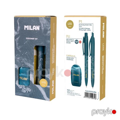 Pen Milan P1 + mechanical pencil + eraser with pencil sharpener in gift box — Bakı