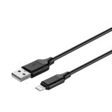 Kabel KITs USB 2.0 to Lightning cable/2A/ black/1m — Texnomart.az — Smartfon kabelləri və adapterləri