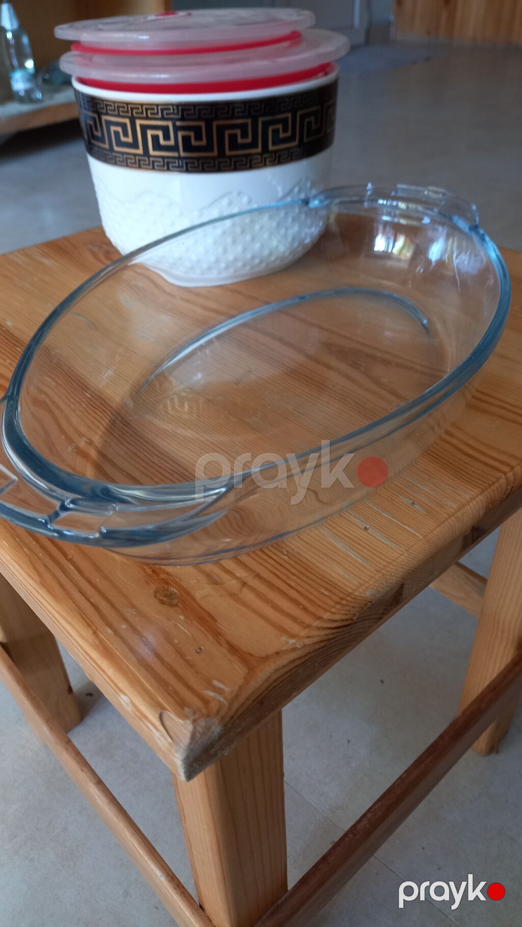 Mətbəx qabları dəsti - 3 ədəd qapaqlı porselen saxlanma qabı - Ağ — Süfrə qabı, Digah (3)