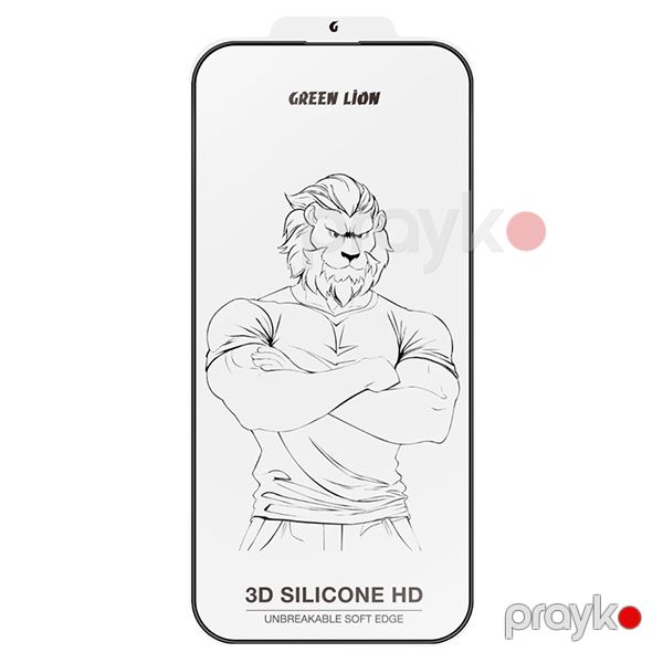 Green Lion 3D Silicone Plus High Definition Edge Glass for iPhone 16 Pro (GN3DSIL16PCL) Şəffaf — Mallar, Bakı (5)