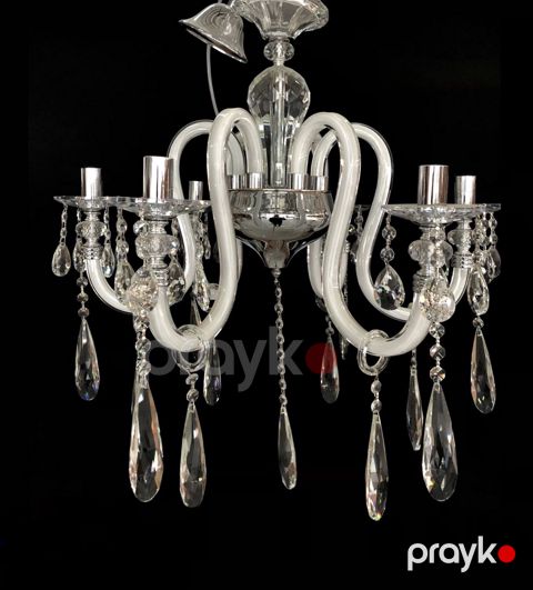 Asma çılçıraq Ağ Flaminqo 8 lampa, E14 - N AĞ FLAMİNQO-8 — Bakı