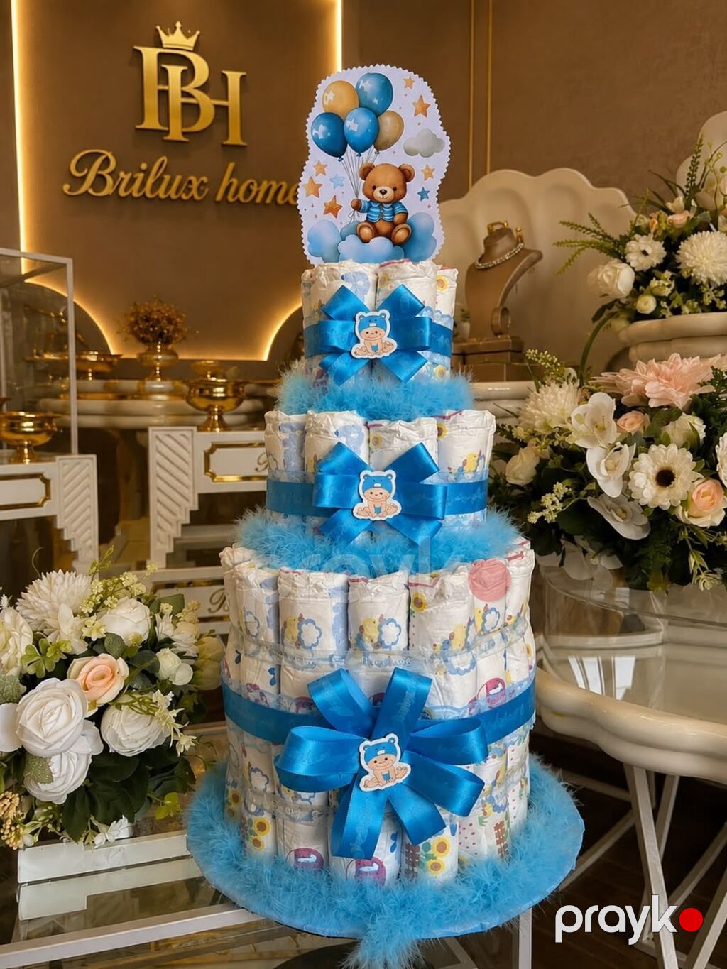 Brilux Home – Xonça və Pampers səbəti - Yeni doğulan və baby shower — Bayram məmulatı, Sumqayıt (4)