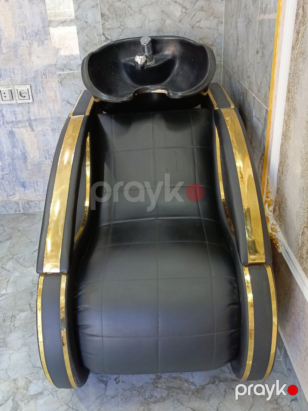 Salon üçün yuma kreslosu - Dizayn: Qara rəngdə, qızılı dekor — Kreslo, Digah (3)