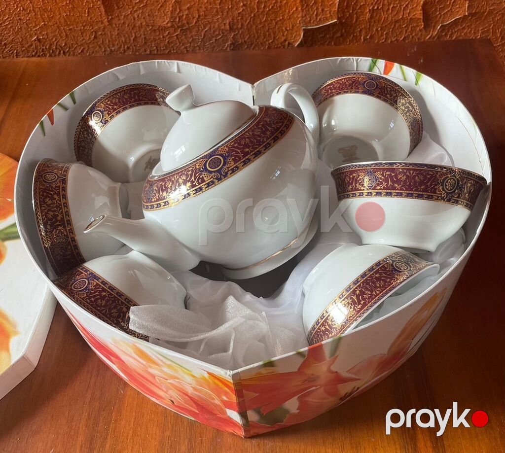 Çay dəsti, rəng - Ağ, Farfor, 6 nəfərlik, Yaponiya — Süfrə qabı, Bakı (2)