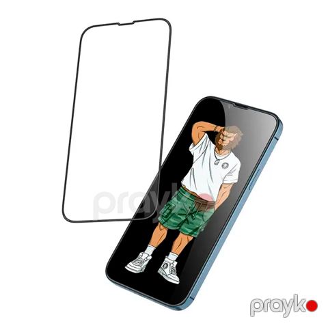Green 3D Silicone HD Glass Screen Protector for iPhone 13 / 13 Pro 6.1" Clear — Bakı
