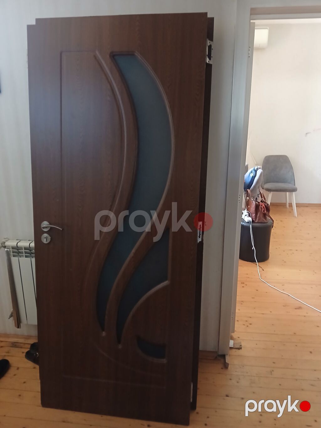 MDF otaq qapısı – şüşə dekorlu - Material: MDF-lam (oduncaq — Pəncərələr, qapılar, balkonlar, Bakı (4)