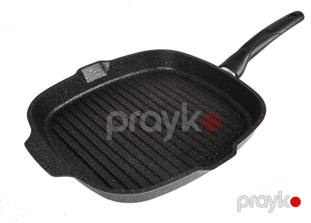 Qril tavası Kukmara sqkmt282a, qapaq ilə, alüminium, qara, 28 sm — Mallar, Bakı (3)