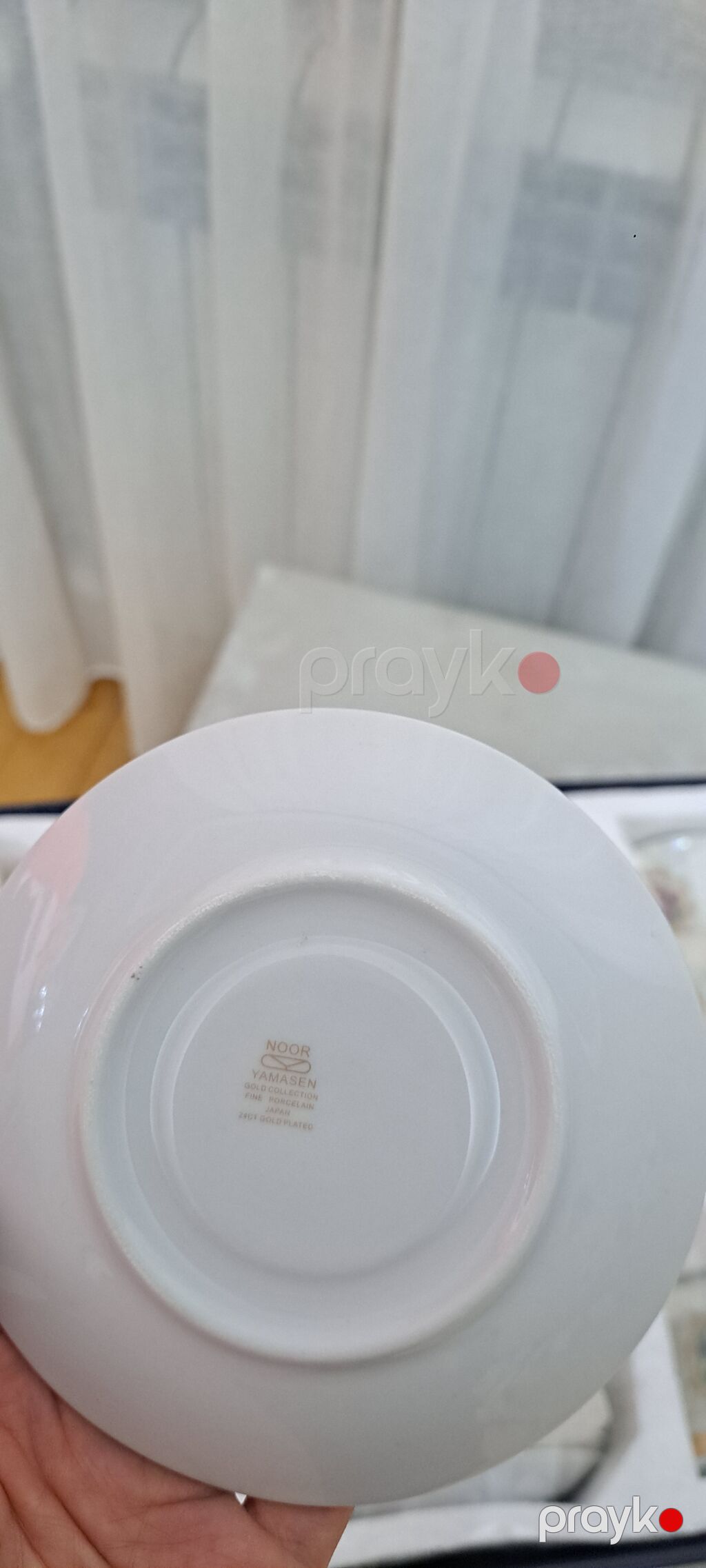 Çay dəsti, rəng - Qızılı, Farfor, Yaponiya — Süfrə qabı, Gəncə (2)