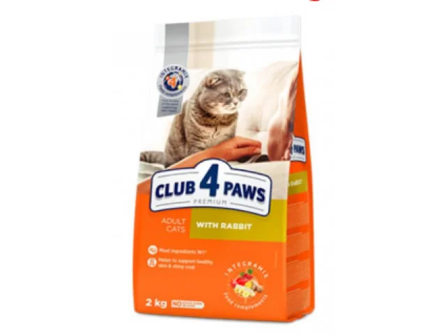 Club 4 Paws, pişiklər üçün yem, dovşanla (çəki ilə) — Bakı