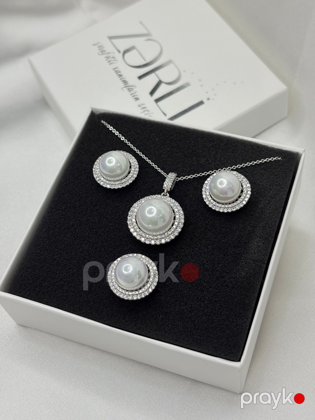Bijuteriya dəsti boyunbağı və sırğa və üzük 42385390, gümüşü — Mallar, Bakı (3)