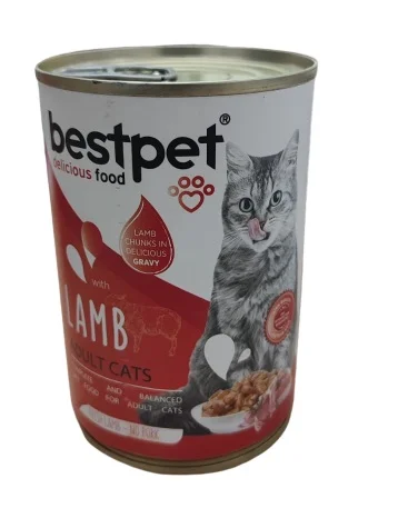 Bestpet Quzu Pişiklər üçün yaş yem, sousda quzu əti, pişiklər üçün, 400 q — Bakı