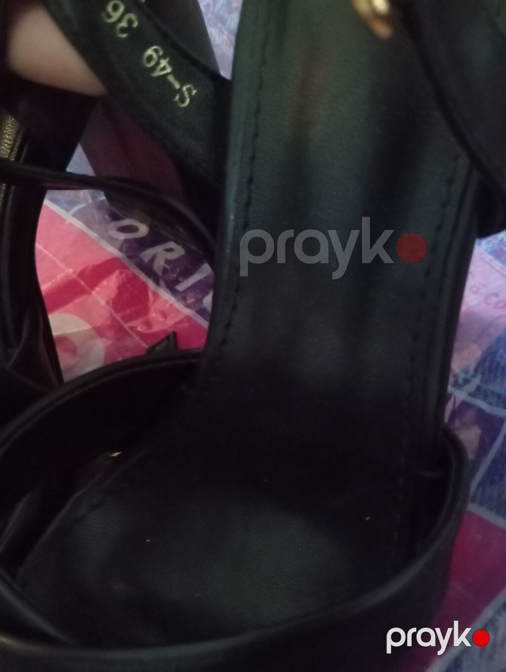 Qadın sandaleti – qara rəng, yüksək qalın dabanlı - Model: S-49 — Sandal, Mingəçevir (4)